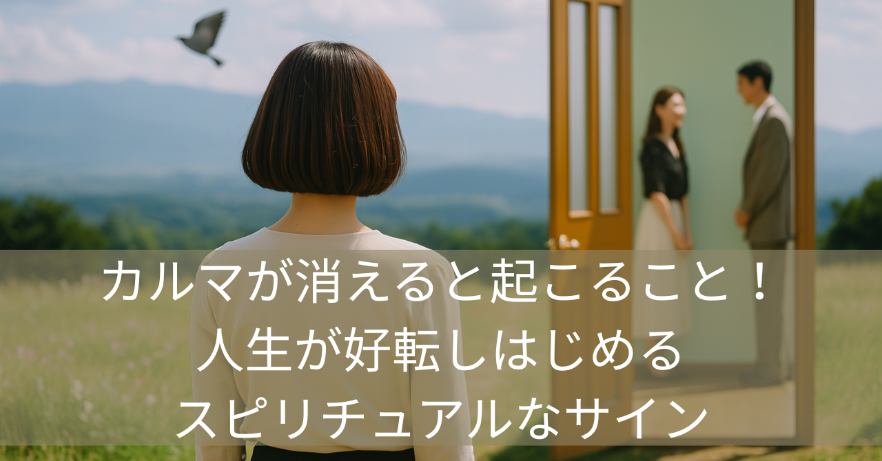 扉の向こうのカップルを見つめる女性